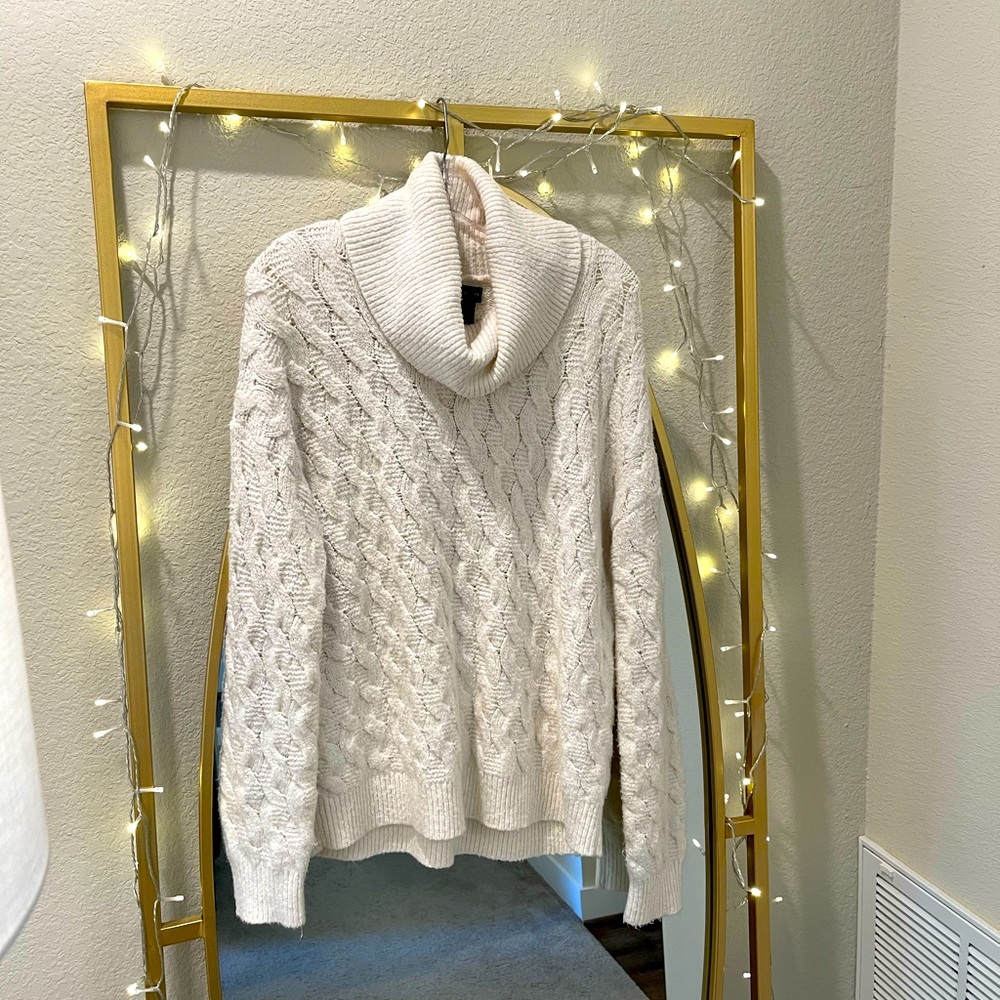 Tahari Cowl Neck Cable Knit Sweater